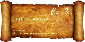 Csáki Kadosa névjegykártya